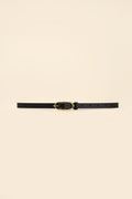 OLEADA NYC Apparel and Accessories > Women > Small Leather Goods > Leather Belt Color_Black Marea Belt