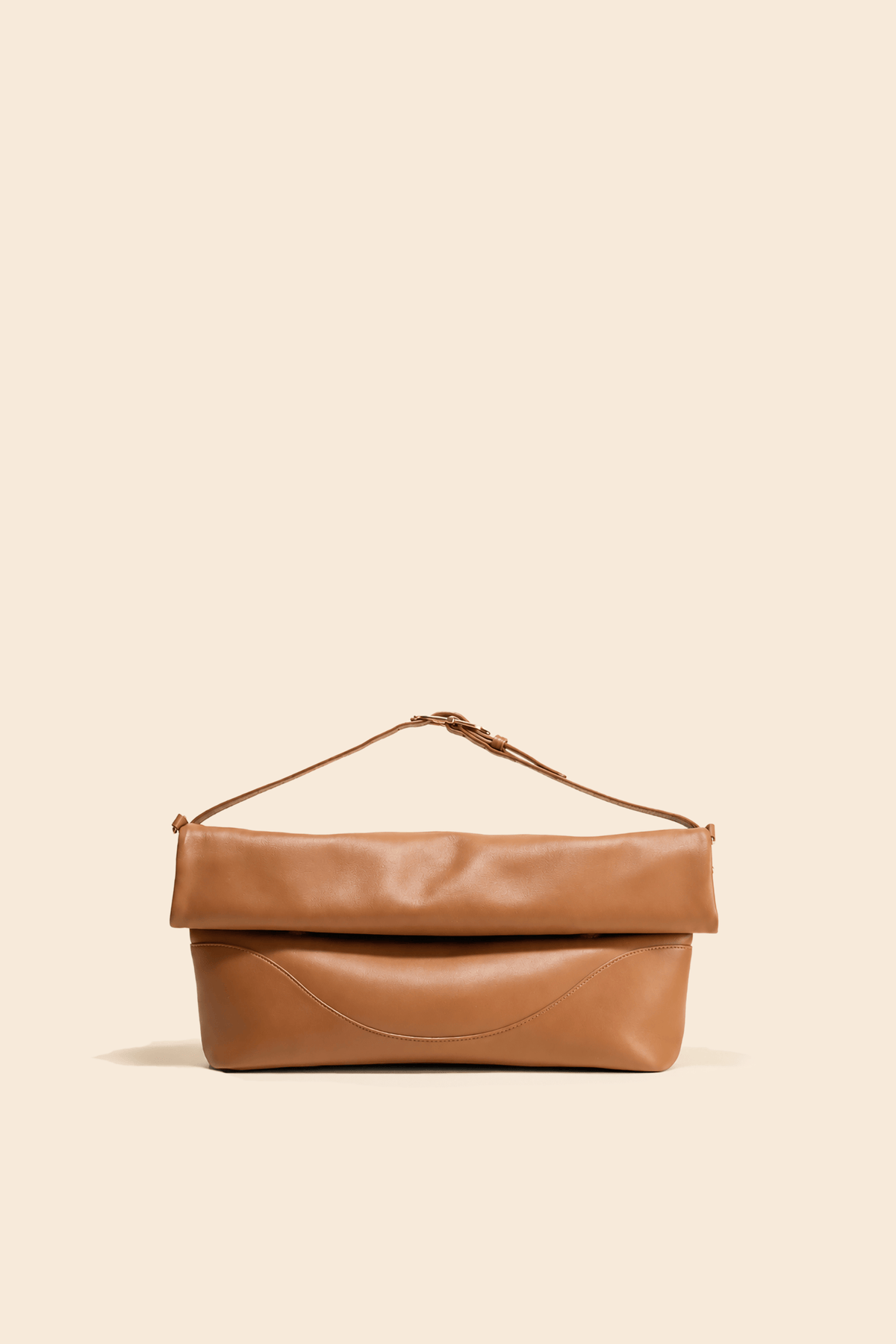OLEADA NYC Shoulder Bag > Leather Shoulder Bag For Women > Leather Handbag > Convertible To Handbag > Fits 14" laptop> Color_Cognac Marina Foldover Bag