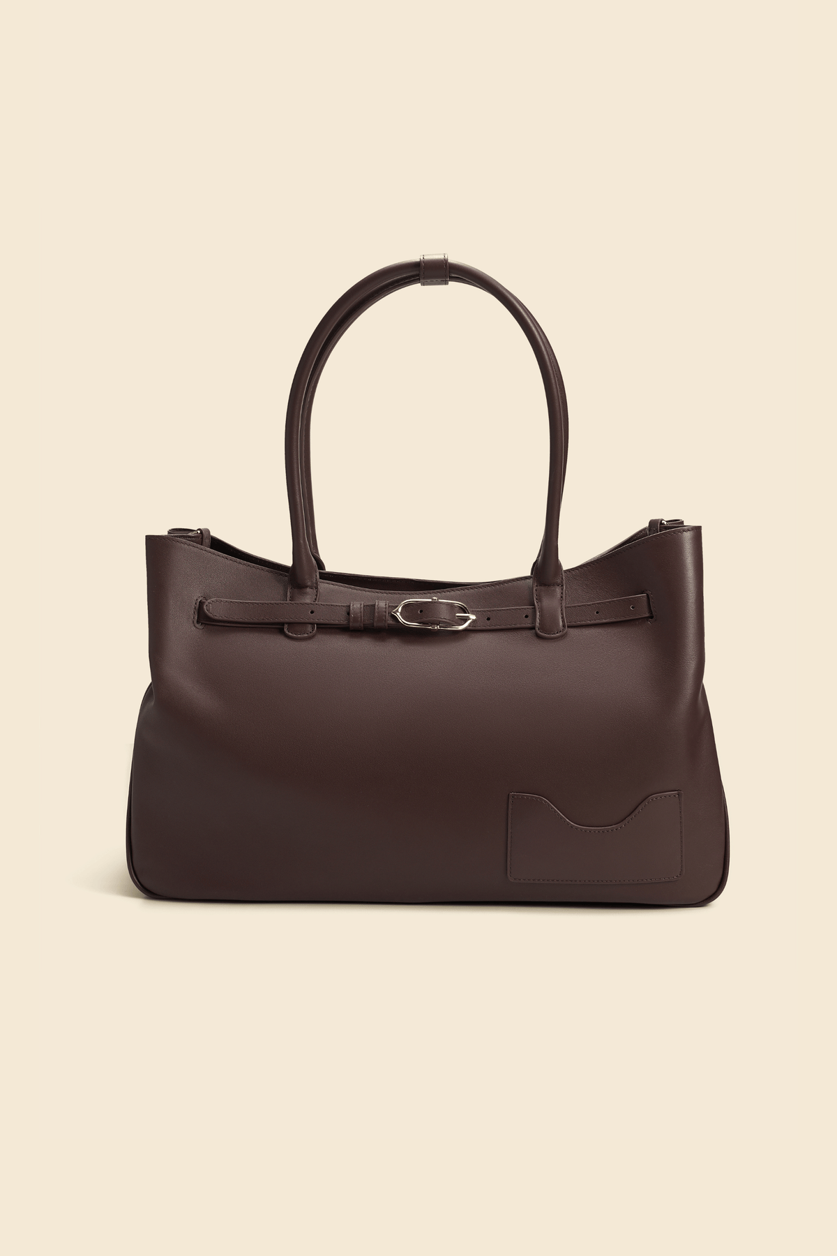 OLEADA NYC Tote Bag > Leather Tote Bag For Women > Mini Handbag > Convertible To Shoulder Bag > Fits 14" laptop> Color_Chocolate Marina Tote
