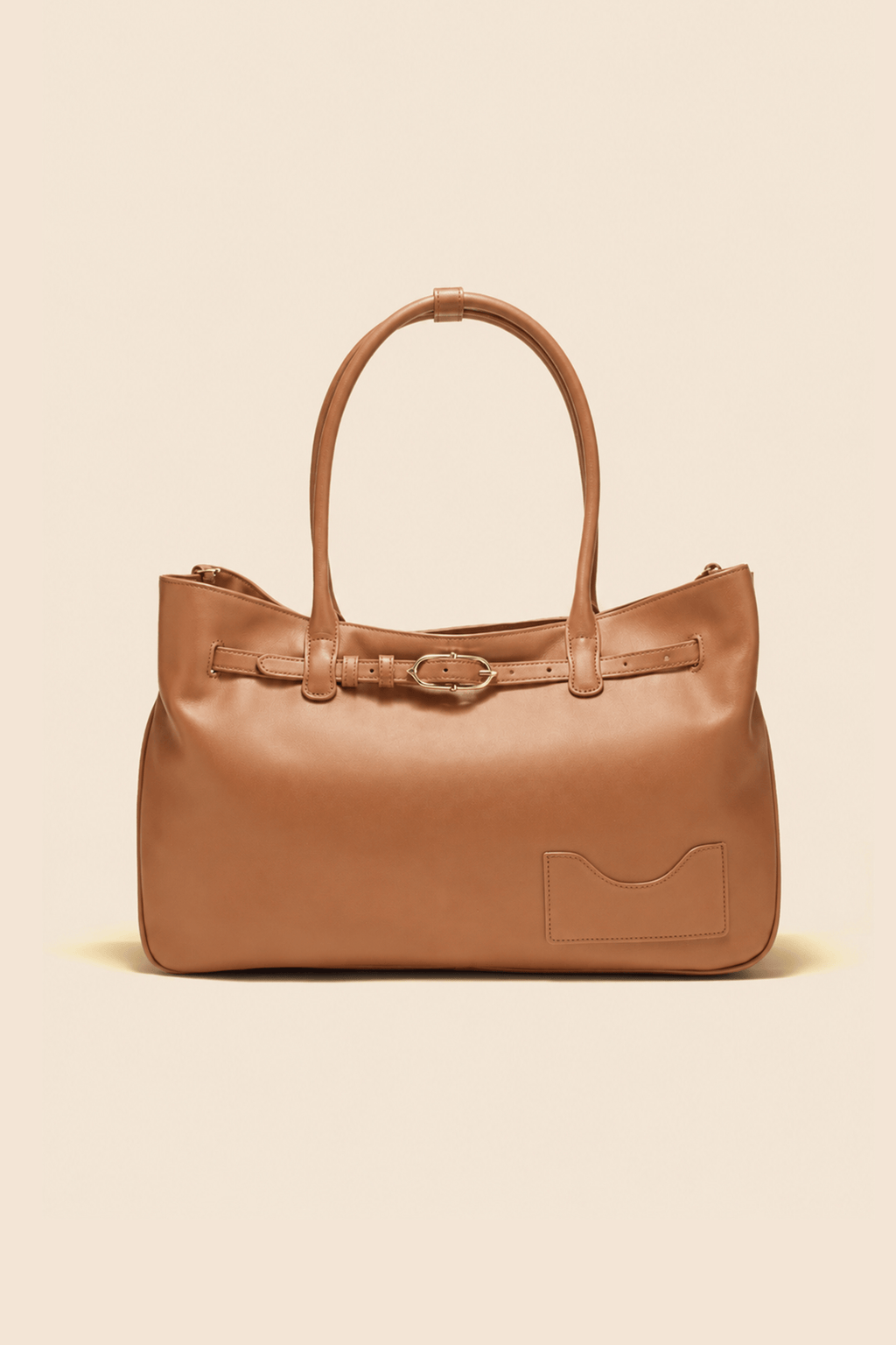 OLEADA NYC Tote Bag > Leather Tote Bag For Women > Mini Handbag > Convertible To Shoulder Bag > Fits 14" laptop> Color_Cognac Marina Tote