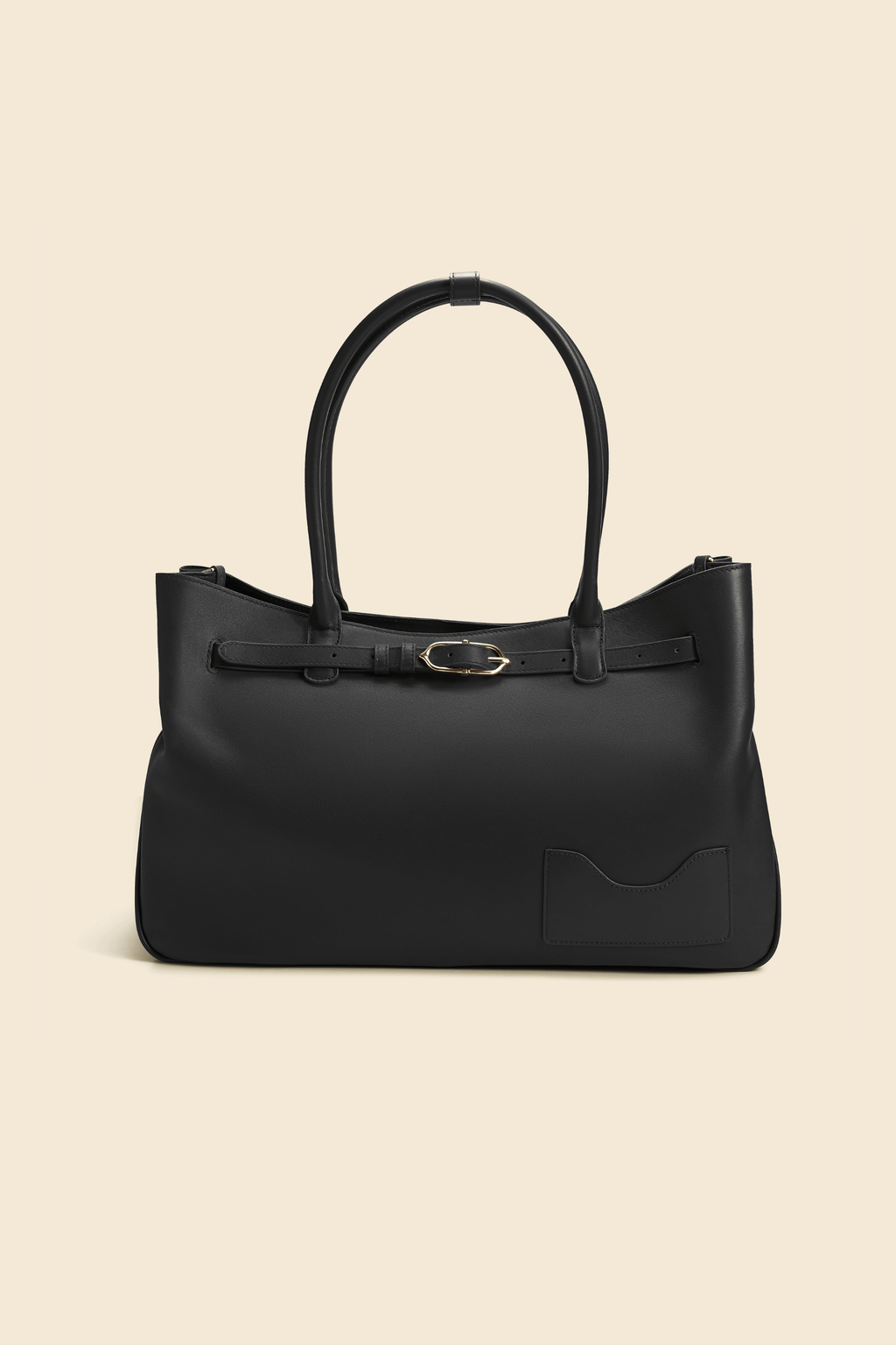 OLEADA NYC Tote Bag > Leather Tote Bag For Women > Mini Handbag > Convertible To Shoulder Bag > Fits 14" laptop> Color_Onyx Marina Tote