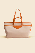 OLEADA NYC Women Work Bag > Leather Bag > Business Travel Beach Bags> Fits Up To 16'' Laptops Color_Clementine Coast Beach Tote