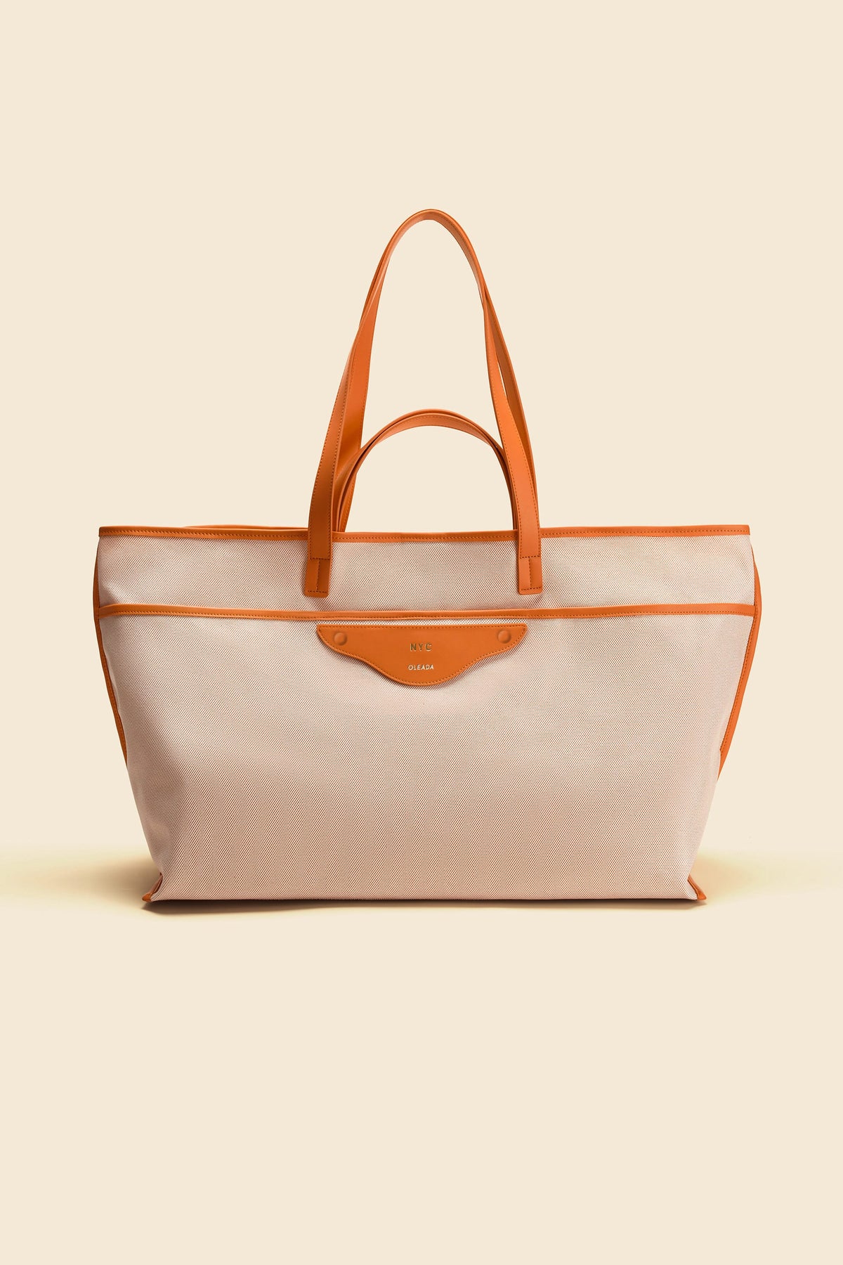 OLEADA NYC Women Work Bag > Leather Bag > Business Travel Beach Bags> Fits Up To 16'' Laptops Color_Clementine Coast Beach Tote