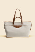 OLEADA NYC Women Work Bag > Leather Bag > Business Travel Beach Bags> Fits Up To 16'' Laptops Color_Sand Coast Beach Tote